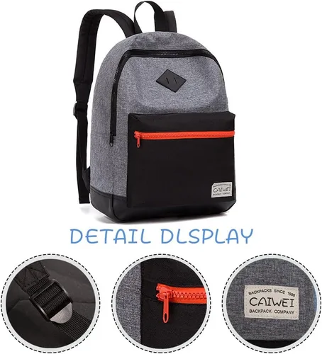 Vista 2 de mochila para niños, bolsos escolares de moda para niños, Gris, Classic