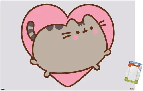 Vista 12 de Trends International Pusheen - Póster de pared de corazón, 22.4 pulgadas de largo x 14.7 pulgadas, versión enmarcada en madera de granero