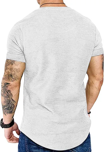 Vista 4 de COOFANDY Paquete de 2 camisetas de manga corta con cuello en V para hombre