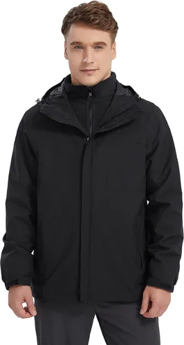 Vista 5 de CAMEL CROWN Men's Ski Jacket 3 in 1 Waterproof Winter Jacket Snow Jacket Windproof Hooded with Inner Warm Fleece Coat