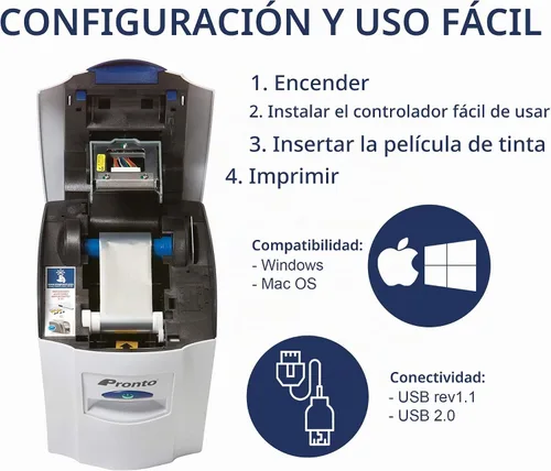 Vista 4 de Pronto Impresora de una sola cara, impresora de tarjetas a color alimentada a mano