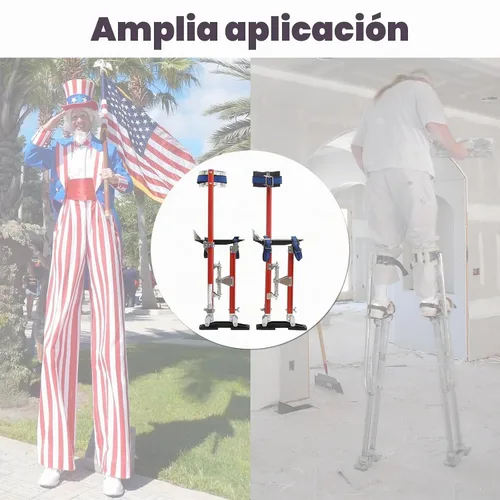 Vista 7 de Zancos para Paneles de Yeso de 18-30 Pulgadas de Altura Ajustable Elevadores Herramienta de Aluminio para Pintar Acabado Poda de Ramas Limpieza