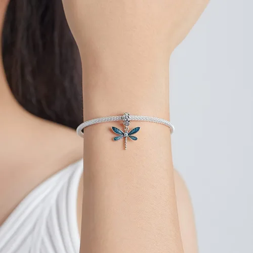 Vista 4 de RUKYF Bead Charms for Bracelets and Necklaces Sterling Silver Dragonfly Cat Coffee Cup Heart Charms for Women Girls Bracelets