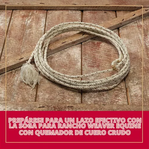 Vista 2 de Weaver Leather Ranch Rope, Natural, 7/16" x 30' Versatile Rope Ideal for Cattle Handling, Roping Practice, Ranch Work, Rodeo Events, &