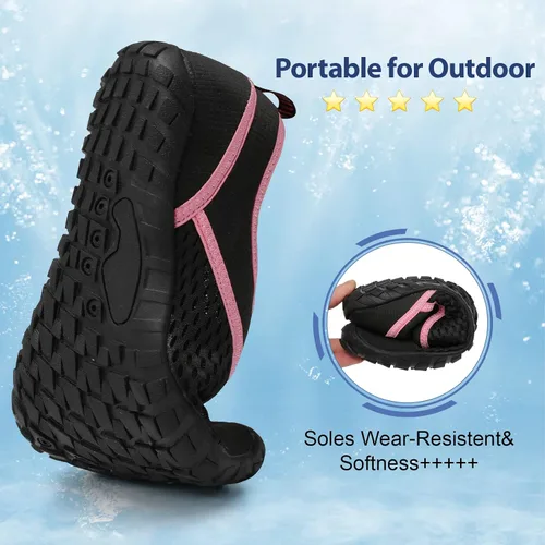 Vista 6 de Spesoul Zapatos de agua para mujeres y hombres, calcetines acuáticos de secado rápido para natación, playa, piscina, senderismo, entrenamiento