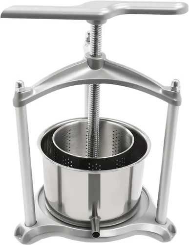 Vista 8 de Prensa manual de vino de frutas de acero inoxidable, máquina manual de jugo de 3 litros/0.8 galones, tintura de sidra, manzana, uva, verduras, miel