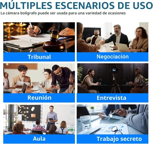 Vista 7 de Mini cámara oculta de 1080P, bolígrafo de cámara HD, mini cámaras de seguridad, batería de larga duración, fácil de usar, cámara micro pluma