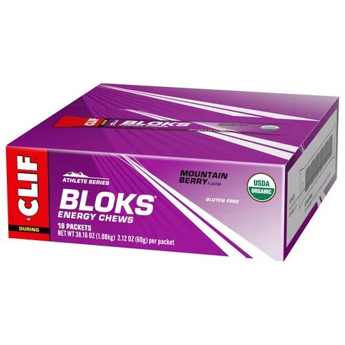 Vista 10 de CLIF BLOKS - Sabor Mountain Berry - Masticables energéticos - Sin OGM - A base de plantas - Combustible rápido para ciclismo y running