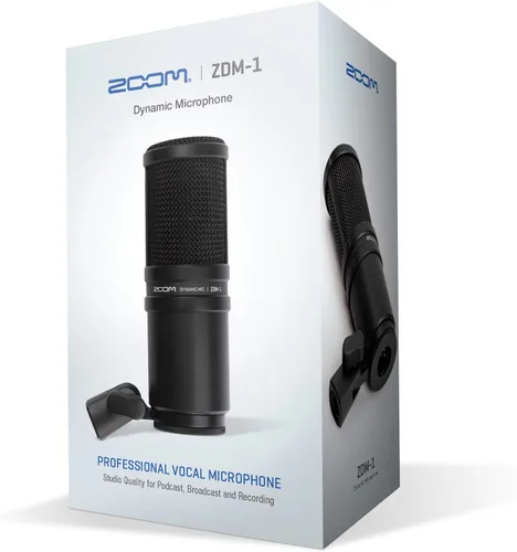 Vista 4 de Zoom ZDM-1 Micrófono dinámico para podcast Micrófono dinámico de diafragma grande, 50-18 Khz, 135 Db Spl, montaje de choque interno, cuerpo