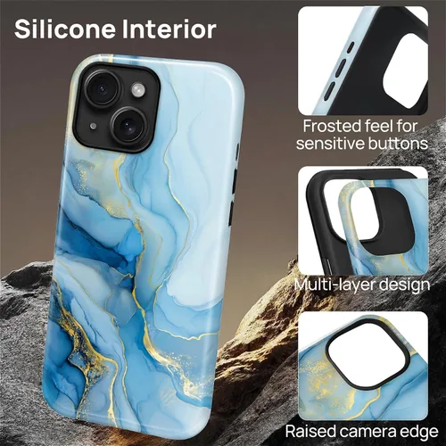 Vista 5 de Funda Compatible con iPhone 13/14 [Compatible con MagSafe] Protección de Doble Capa de Cáscara Dura Híbrida, Funda Magnética Protectora a Prueba