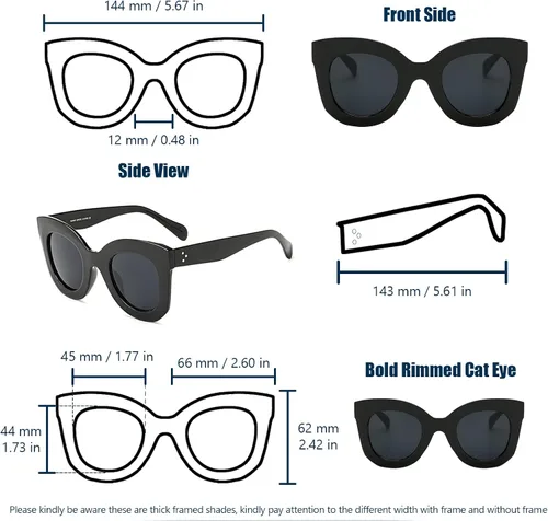 Vista 4 de Gafas de sol con diseño de mariposa semi ojo de gato montura de plástico y lentes gradientes transparentes