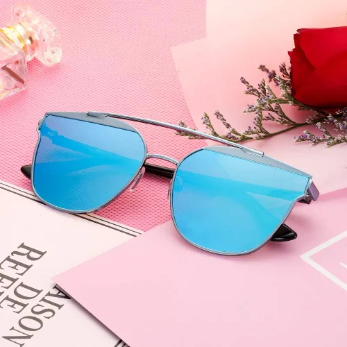 Vista 2 de Cyxus Cateye - Gafas de sol polarizadas para mujer, protección UV, para pesca al aire libre (azul), 21-azul