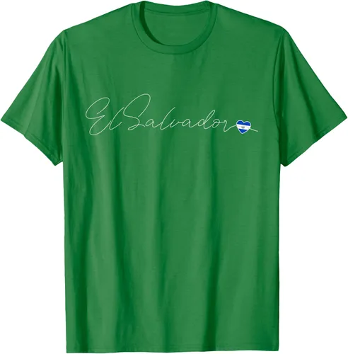 Vista 3 de Camiseta Simple Love El Salvadoreño con diseño de corazón en El Salvador