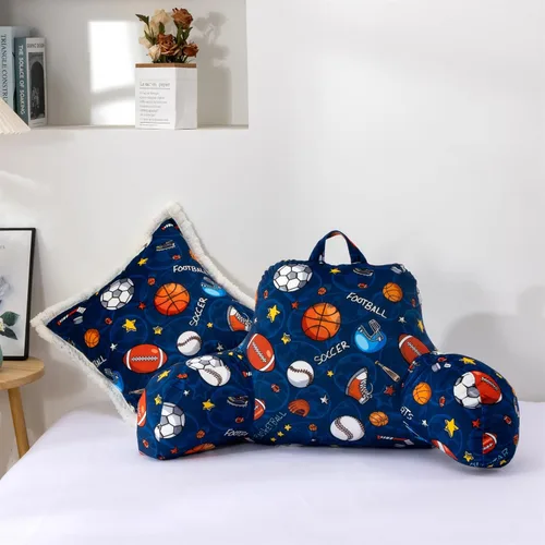 Vista 10 de Aimuan - Almohada de Respaldo para Niños para Jugar, Leer y Ver TV, Almohada de Cuña para Cama, Almohada de Respaldo con Brazos, Soporte de Espalda