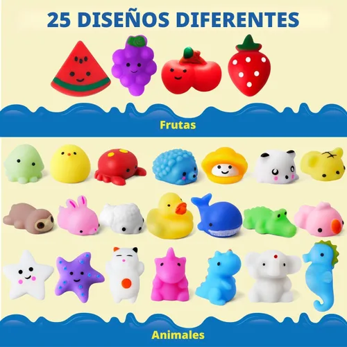 Vista 3 de JOYIN Mochi - Juego de juguetes squishy, paquete aleatorio de 25 mini squishy mochi, recuerdos de fiesta para niños, juguetes kawaii para aliviar