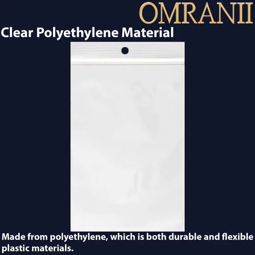 Vista 3 de Bolsas de almacenamiento de plástico transparente de 3 x 6 pulgadas de 2 mil (100 bolsas), duraderas, ligeras, con cremallera resellable, agujero