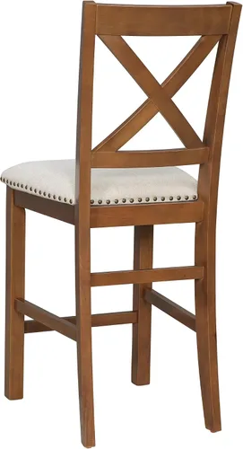 Vista 8 de Juego de mesa de barra de altura de madera para 6, mesa de comedor expandible con estantes de almacenamiento de 2 niveles, 4 sillas y banco, diseño