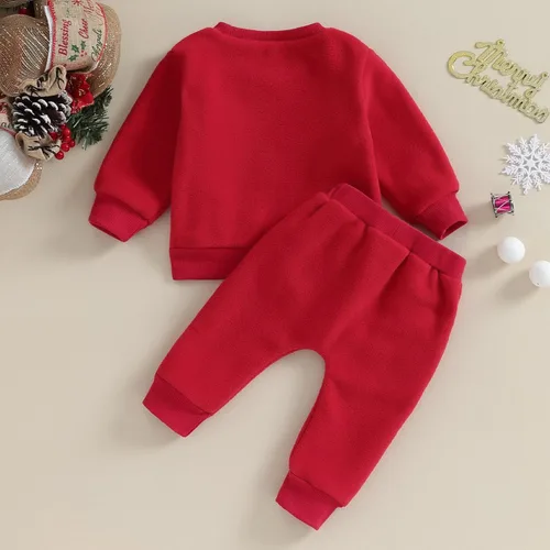 Vista 7 de Baby Boy Girl Valentines Day Outfits Toddler Valentine Heart Sweatshirt Sweater Pullover Pants Set 2PCS Clothes