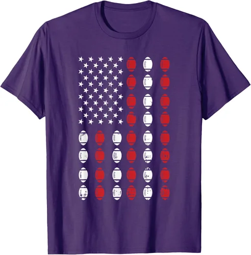 Vista 49 de Camiseta patriótica de jugador atleta del 4 de julio de fútbol americano, Negro