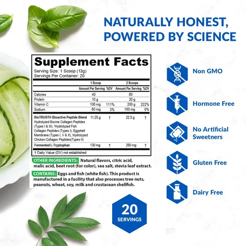 Vista 4 de BioTrust Ageless Multi Colágeno 5 en 1 Proteína en Polvo (Fruit Punch) BlenderBottle Bundle