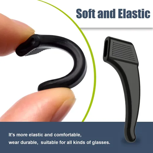 Vista 4 de SMARTTOP 20 pares de agarres antideslizantes para orejas de gafas, ganchos cómodos de silicona elástica, puntas de patillas de gafas, retenedor