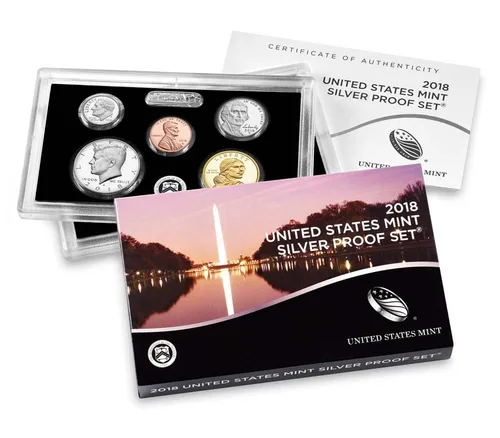 Vista 7 de 2018 S US Silver Proof Set Hermoso Cameo Final Prueba