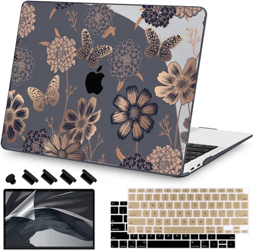 Vista 23 de Teryeefi Compatible con MacBook Air de 13 pulgadas A2337 M1 Chip A2179 A1932 (versión 2018-2020), funda protectora delgada + cubierta de teclado