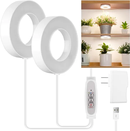 Vista 8 de LORDEM Luz de cultivo para plantas de interior, 48 luces LED de techo de espectro completo, lámpara de cultivo con cable de 5 V con interruptor