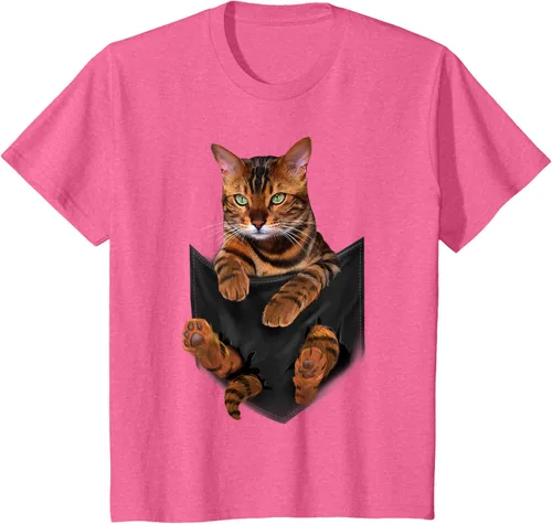 Vista 38 de Camiseta de bolsillo con estampado de tigre y gato Negro