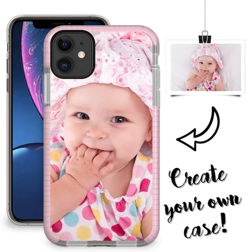 Vista 2 de Styletify Funda de teléfono con foto personalizada para iPhone 11, collages de múltiples imágenes, funda de impacto personalizada a prueba