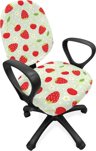 Vista 36 de Lunarable Funda para silla de oficina tribal, diseño azteca, nativo americano, geométrico, simbolismo étnico con espirales de triángulos, elástico