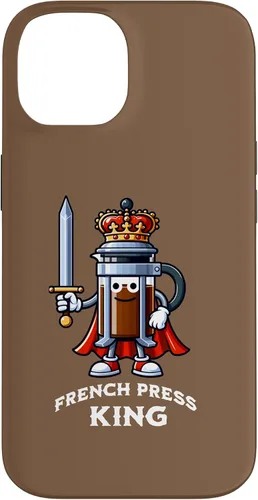Vista 4 de Carcasa divertida para iPhone 16 The French Press King