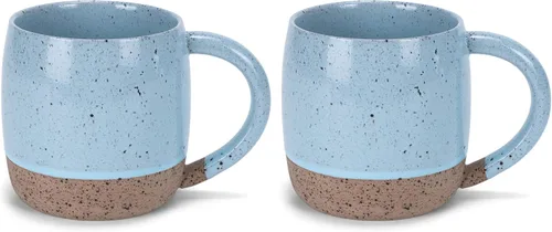 Vista 13 de Elanze Designs Speckled Raw Bottom - Tazas de cerámica de 17 onzas, paquete de 4, color negro