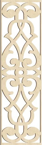 Vista 75 de 9 3/8"W x 24 3/8"H x 1/4"T Bellaire Decorativos Paneles de pared de madera calado, abedul