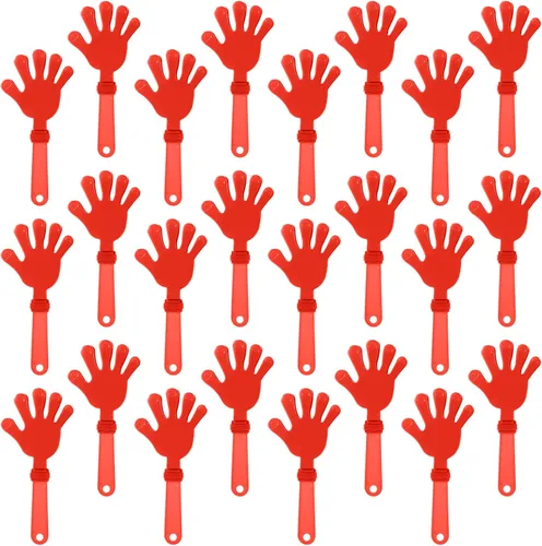 Vista 10 de 24 pinzas de mano amarillas Sunburst de 7.5 pulgadas que hacen ruido, regalos de fiesta, aplausos de plástico, eventos deportivos, felicitaciones