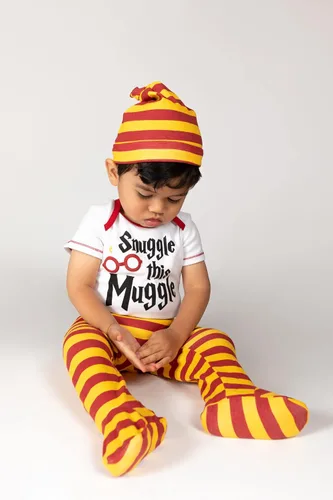 Vista 3 de Harry Potter Conjunto de traje de 3 piezas para bebé mono de peluche y gorro