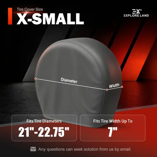 Vista 2 de Explore Land - Fundas para neumáticos, 4 unidades - Protector resistente de rueda para camionetas, SUV, remolques, cámpers, vehículos recreativos