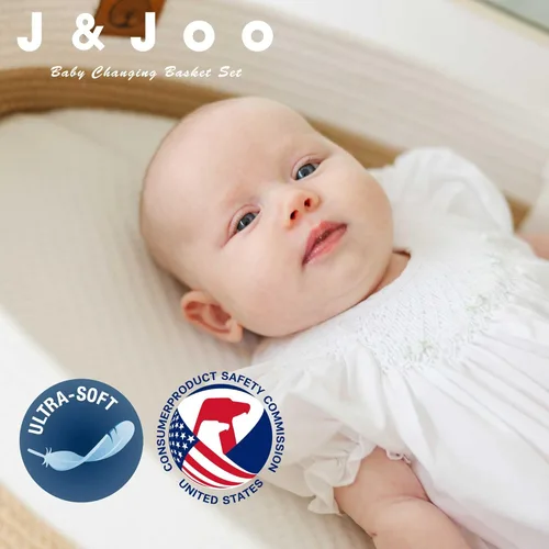 Vista 8 de Cesta cambiador de bebé incluye pañalera, suave e impermeable, de doble cubierta, portátil, cambiador para tocador y cambiador, regalo para baby
