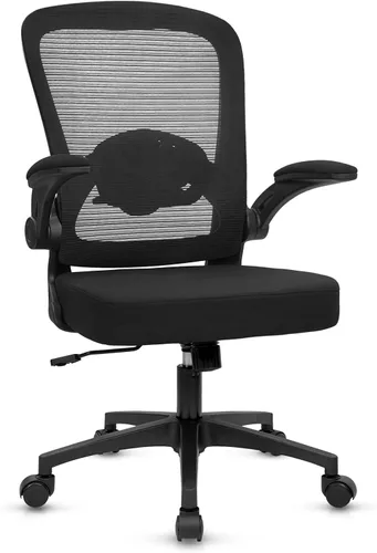 Vista 18 de Sillas de escritorio de oficina con ruedas, silla ergonómica de malla con soporte lumbar de altura ajustable, silla giratoria para computadora