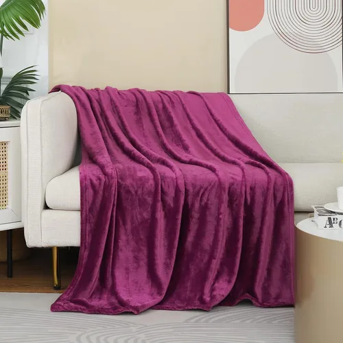 Vista 18 de JIAHANNHA Manta de forro polar de franela (50 x 60 pulgadas), manta beige para sofá o cama, 280 GSM, manta de felpa súper suave, acogedora y ligera