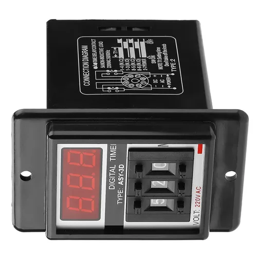 Vista 8 de Relé de retardo de tiempo, módulo controlador de retardo de temporizador AC 220V 0-199 minutos 8 pines ASY-3D en relé temporizador Pantalla digital