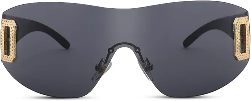 Vista 2 de gentlemaker Trendy Rimless Y2K Sunglasses for Women Men,Wrap Around Stylish Shield Frameless Sunglasses