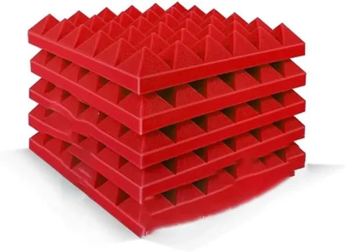 Vista 5 de 12 piezas, tablero de espuma insonorizada, panel de espuma acústica piramidal, revestimiento de estudio, absorción insonorizada, elimina los ecos