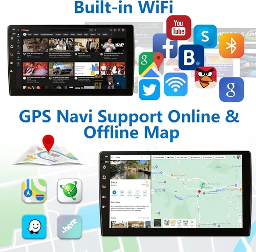 Vista 4 de Plug and Play 4G+64G Android 15 Estéreo de coche para Ford F150 2009-2014, Carplay inalámbrico Android Auto 9 pulgadas QLED 1280 * 800 pantalla