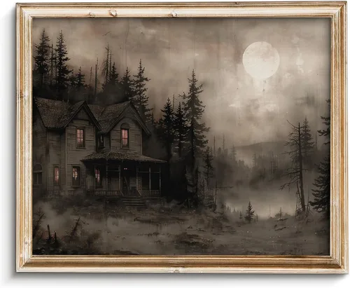 Vista 63 de Pintura vintage de paisaje de campo de flores silvestres, arte de pared de paisaje rural de granja, impresión artística de paisaje de jardín