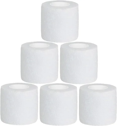 Vista 10 de Baisunt Paquete de 6 vendajes cohesivos de 1 pulgada, cinta autoadhesiva autoadhesiva autoadhesiva transpirable para muñeca, tobillo, deportes, Negro