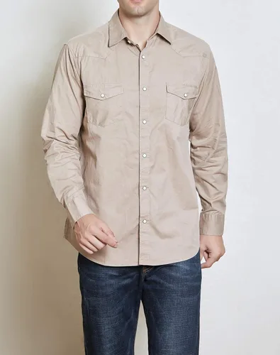 Vista 2 de Men's Western Cowboy Shirts-Long Sleeve Snap Button Plaid Shirt, Regular Fit Cotton Casual Shirt