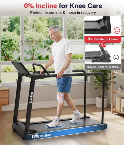 Vista 12 de Redliro Backwards Treadmill for Seniors with Long Handrails - 0.3 MPH Start