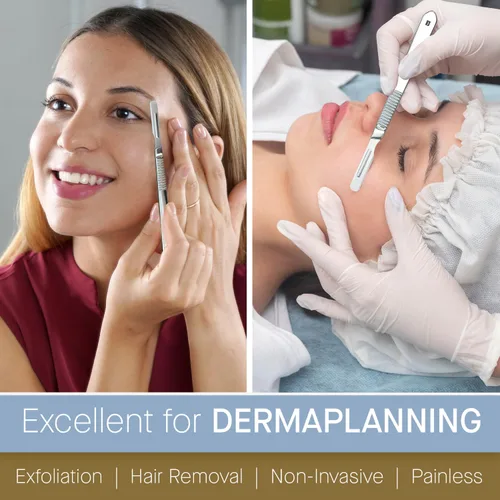 Vista 3 de Hojas 10r Dermaplaning 0.7mm Extra Anchas Paquete de 100 Hojas Quirúrgicas 10r, Tamaño 10r Hojas de Bisturí, Acero de Alto Carbono Dermablade Hojas