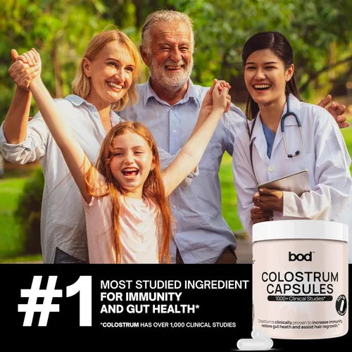 Vista 2 de Bod Cápsulas de calostro, suplemento de calostro para apoyo al crecimiento de la piel y el cabello, apoyo inmunológico, salud intestinal, músculo